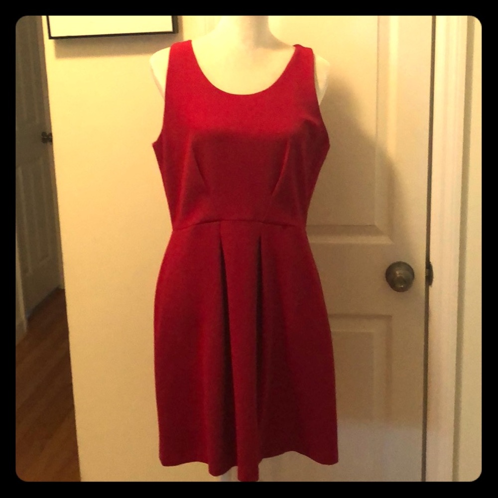 Loft red sleeveless dress